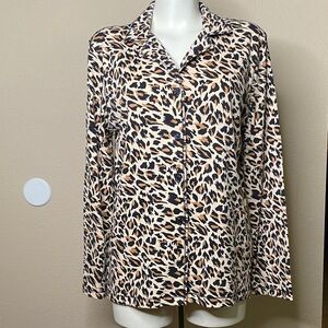 Betsey Johnson Animal Print Button Down leisure jacket top shirt 💕💕